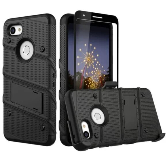 NEW ZIZO Military Grade BOLT Series Google Pixel 3a Belt Clip Case Black